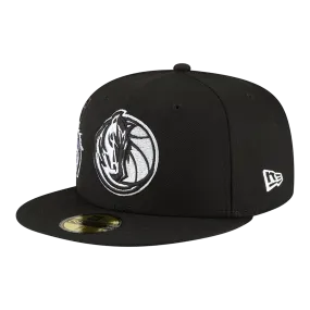 DALLAS MAVERICKS NEW ERA 5950 BACK HALF BLACK FITTED CAP