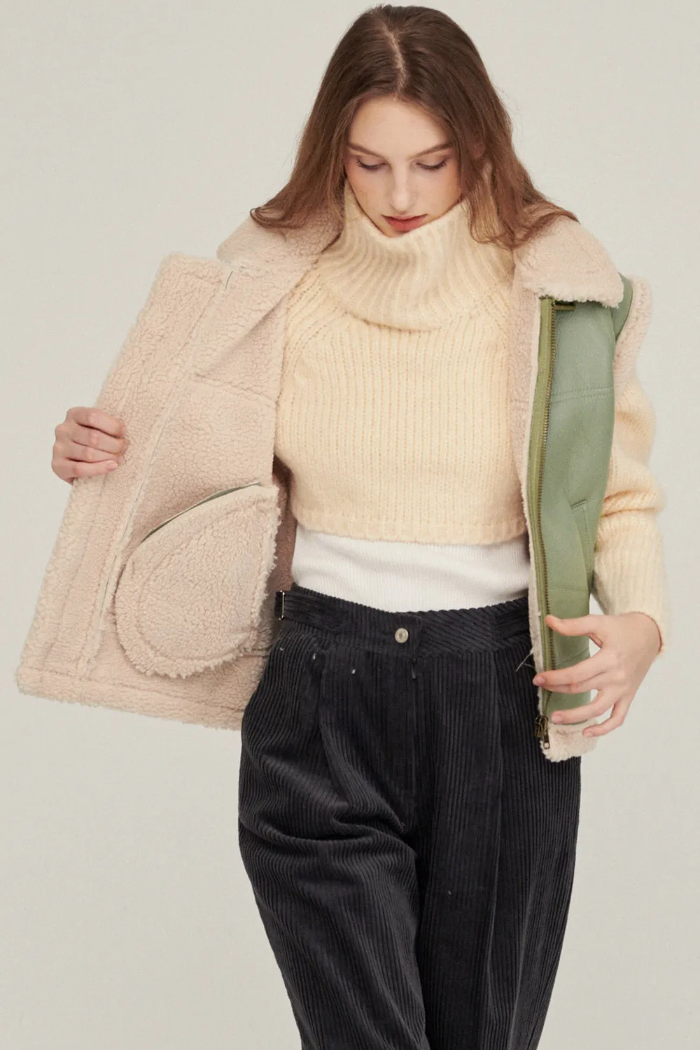 Daniela Pleather Shearling Vest