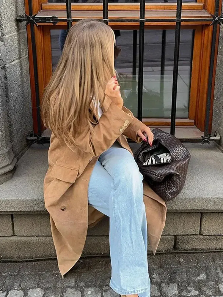 Dira - Extra long lapel coat