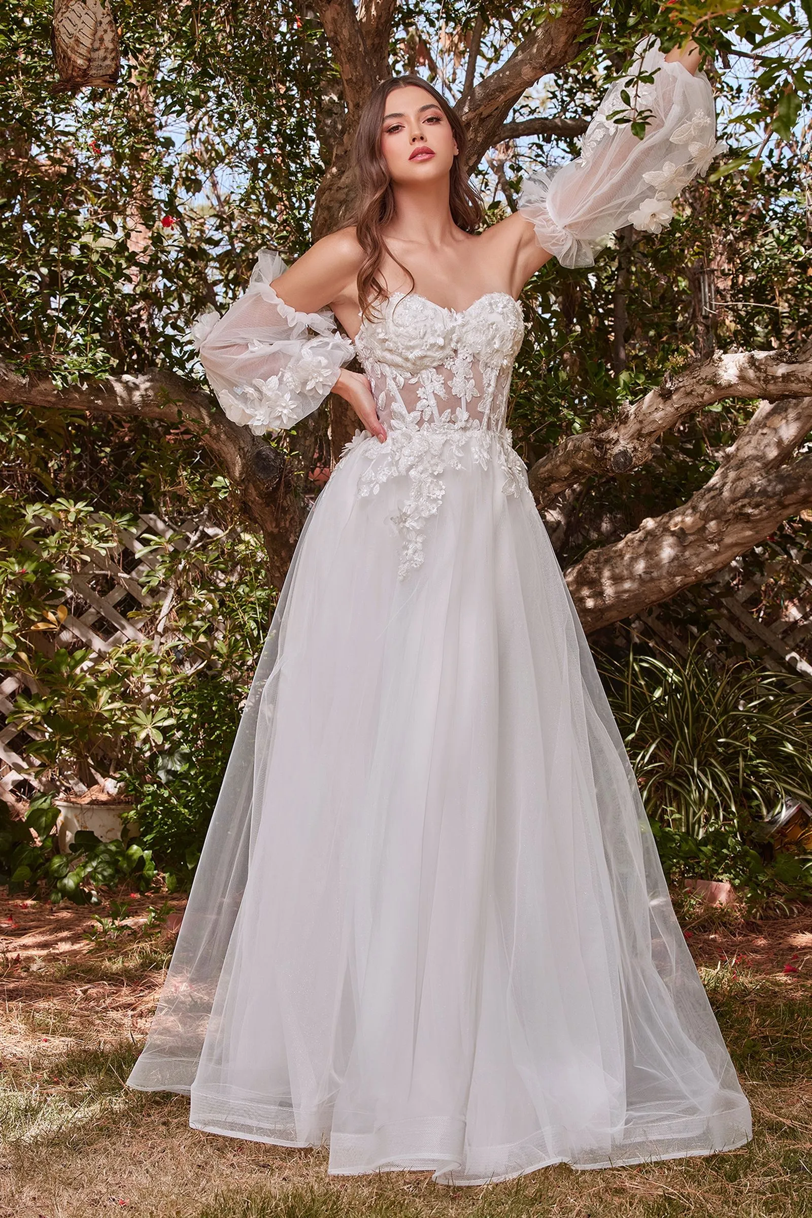 Divinity Bridal AURORA SERAPHINE Off White Tulle Floral Corset Wedding Gown