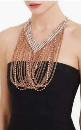 Draped Chain Rhinestone Necklace