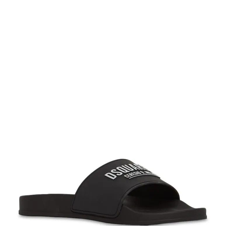 DSQUARED2 Black Milano Logo Sliders