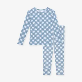 Dusty Blue Gingham Classic Pajama Set