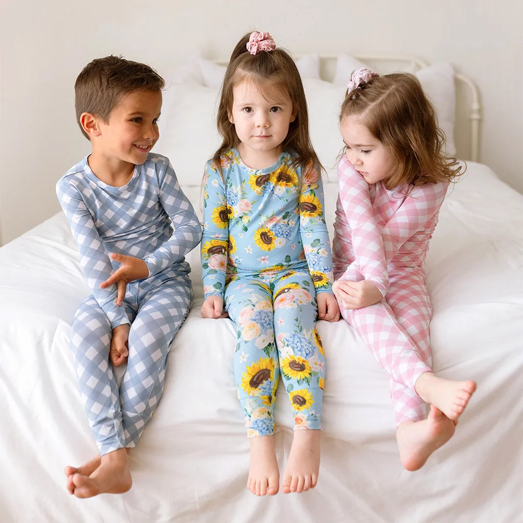 Dusty Blue Gingham Classic Pajama Set