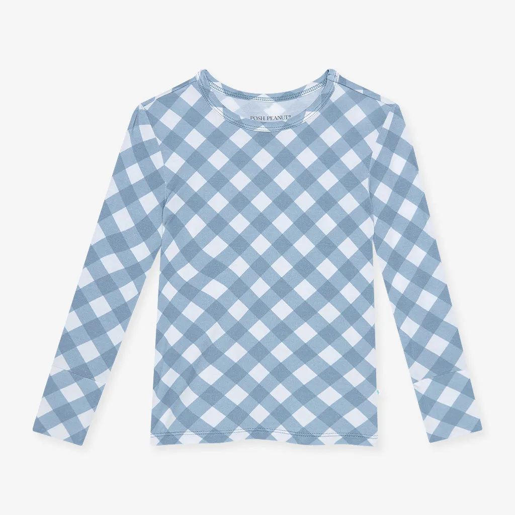 Dusty Blue Gingham Classic Pajama Set