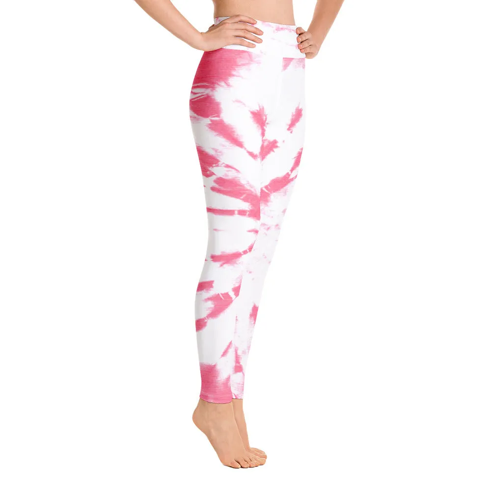 ELEVATED ESSENTIALS, BOOTY BOOSTING HIGH WAISTBAND LEGGING PINK TIE DYE