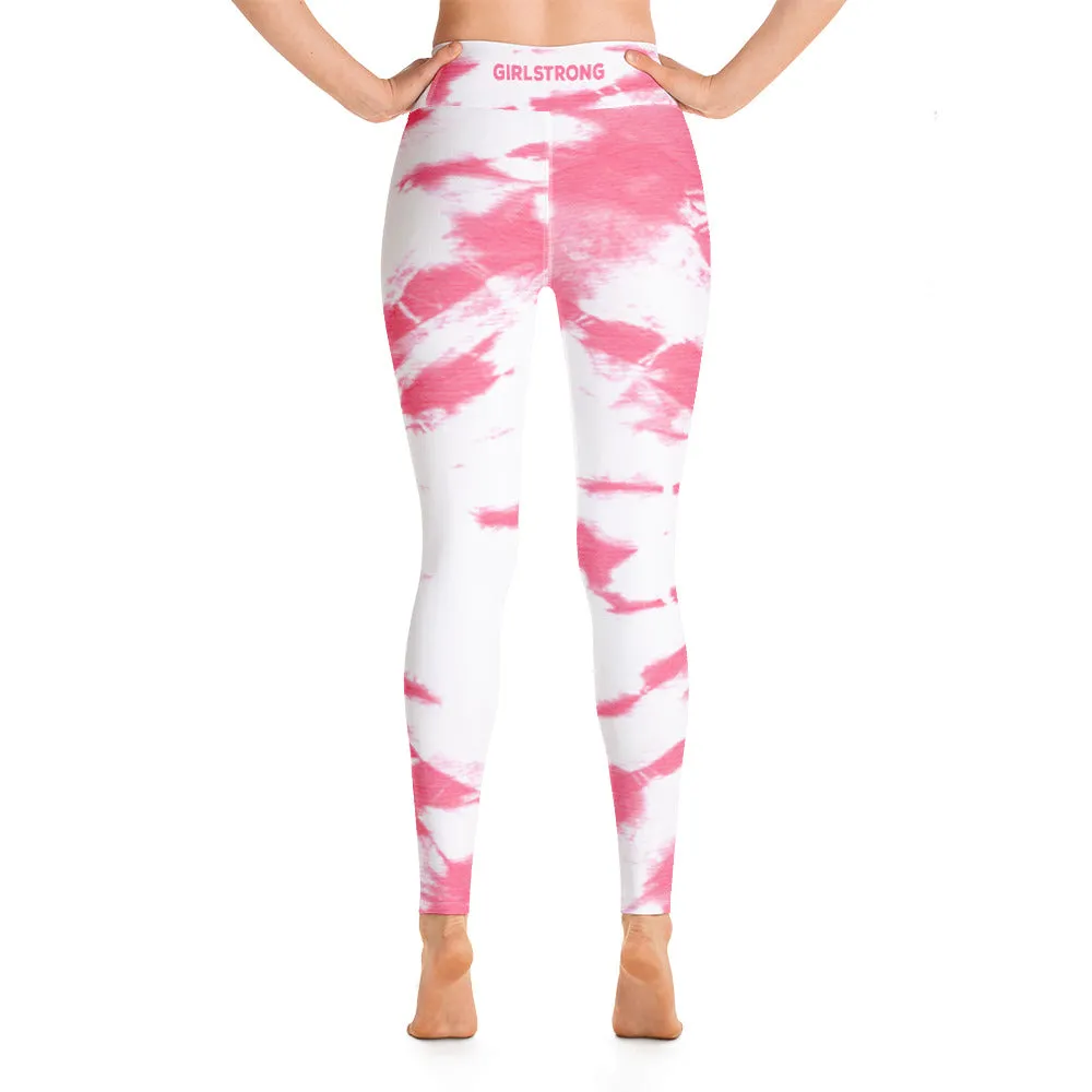 ELEVATED ESSENTIALS, BOOTY BOOSTING HIGH WAISTBAND LEGGING PINK TIE DYE