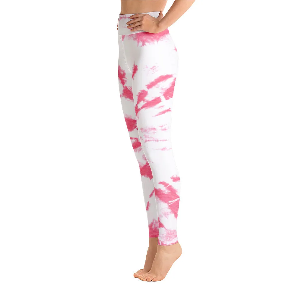 ELEVATED ESSENTIALS, BOOTY BOOSTING HIGH WAISTBAND LEGGING PINK TIE DYE