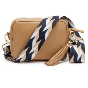 Elie Beaumont Camel Leather Crossbody Bag