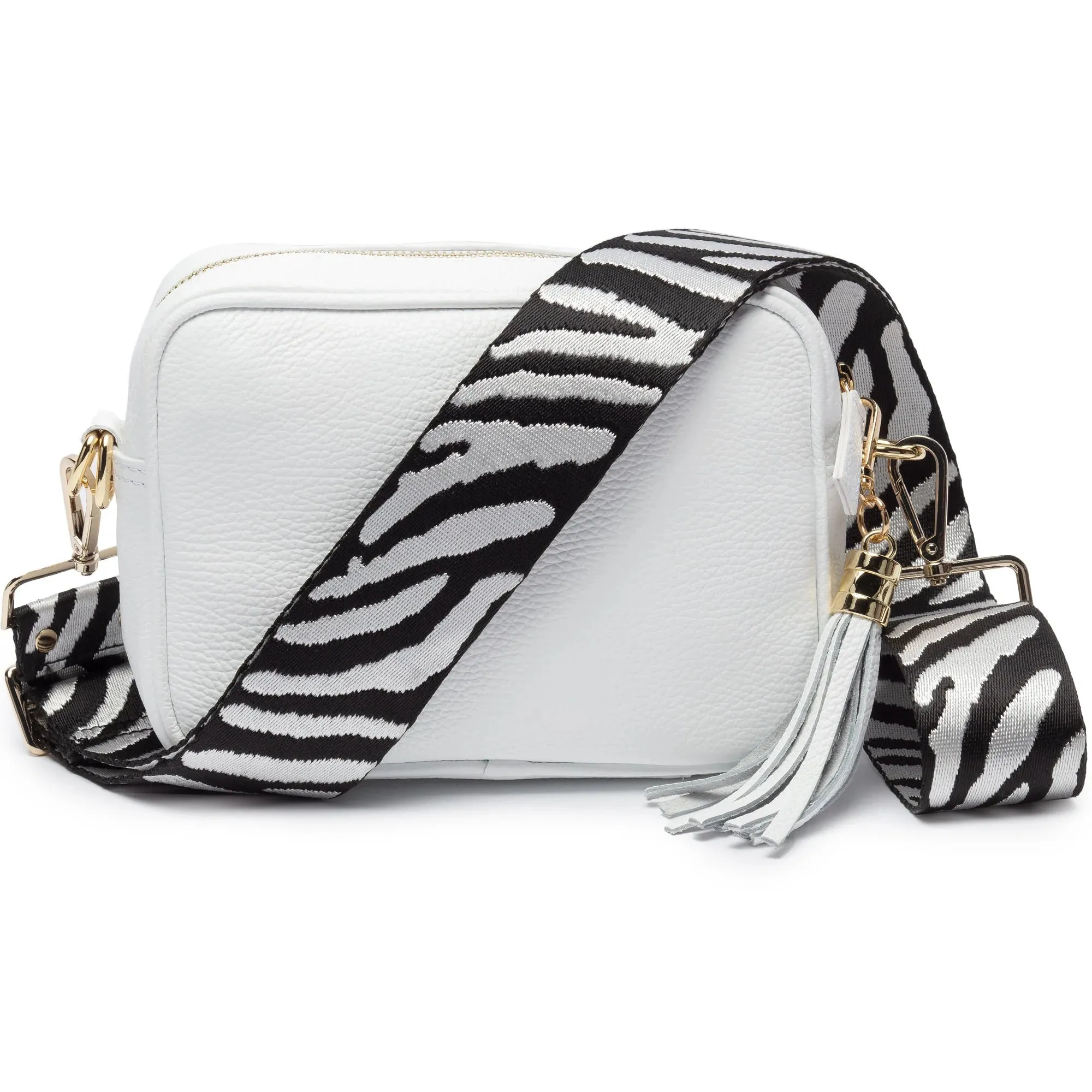 Elie Beaumont White Leather Crossbody Bag