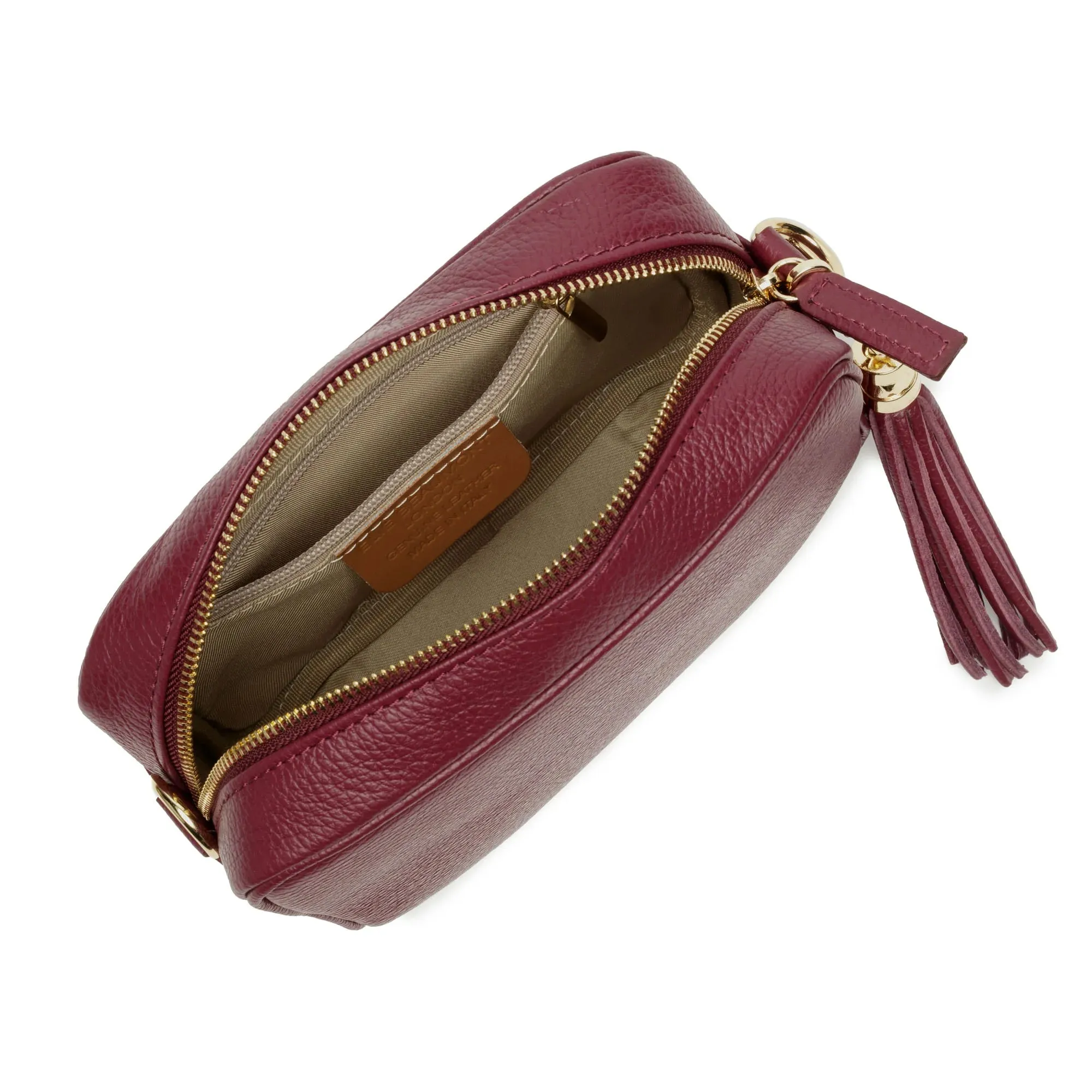 Elie Beaumont Wine Leather Crossbody Bag