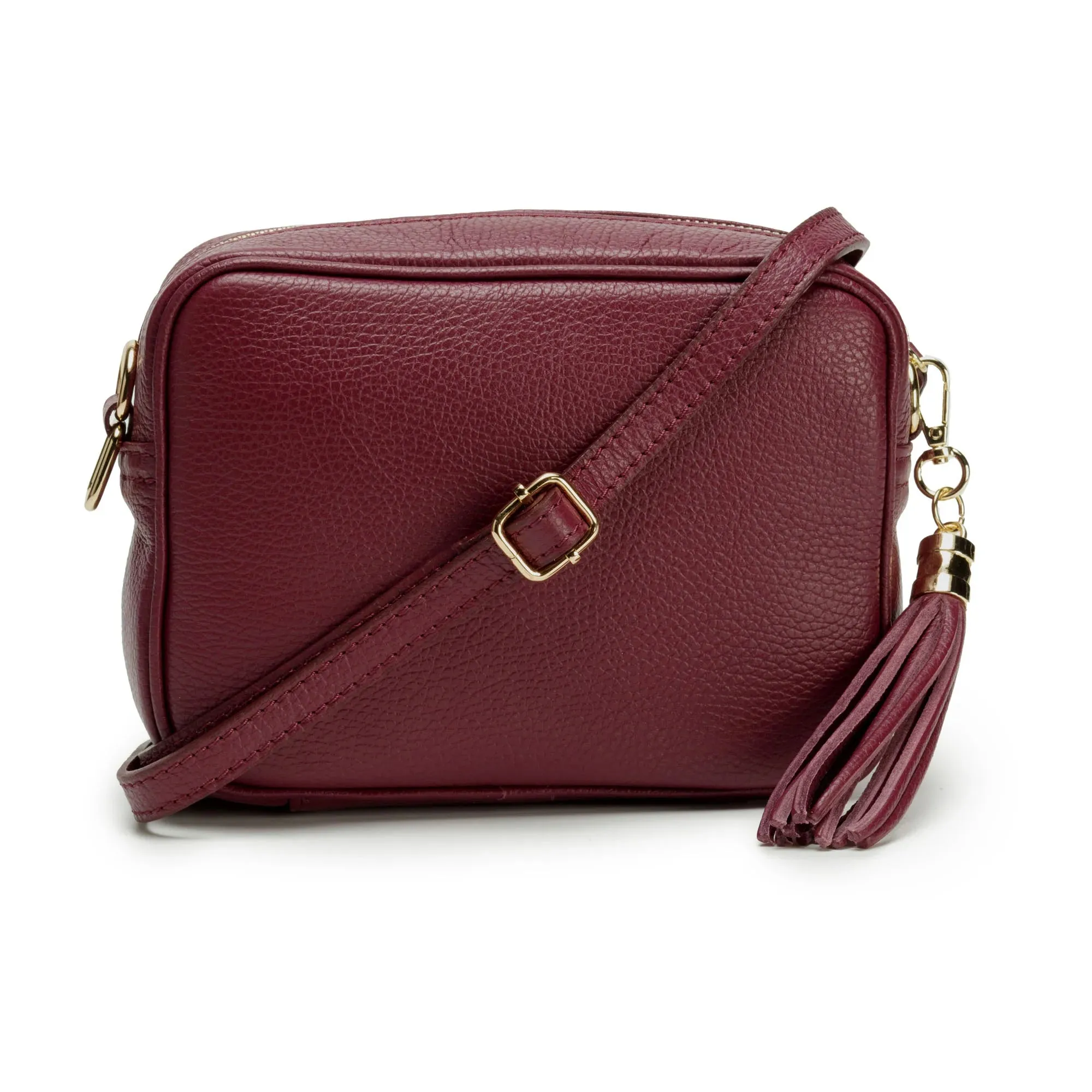 Elie Beaumont Wine Leather Crossbody Bag