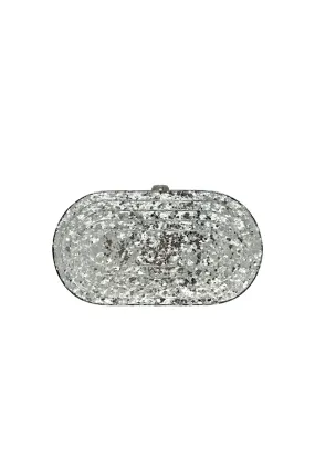 Ellipse Clutch - Silver Glitter