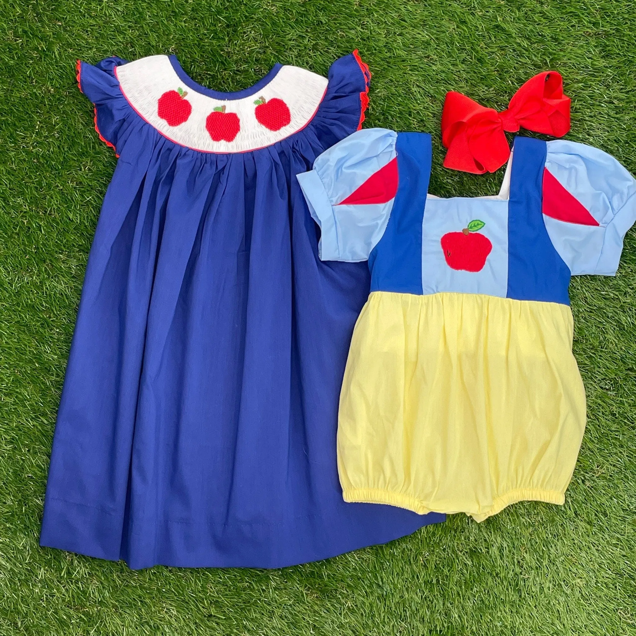 Embroidered Princess Romper - Snow White inspired