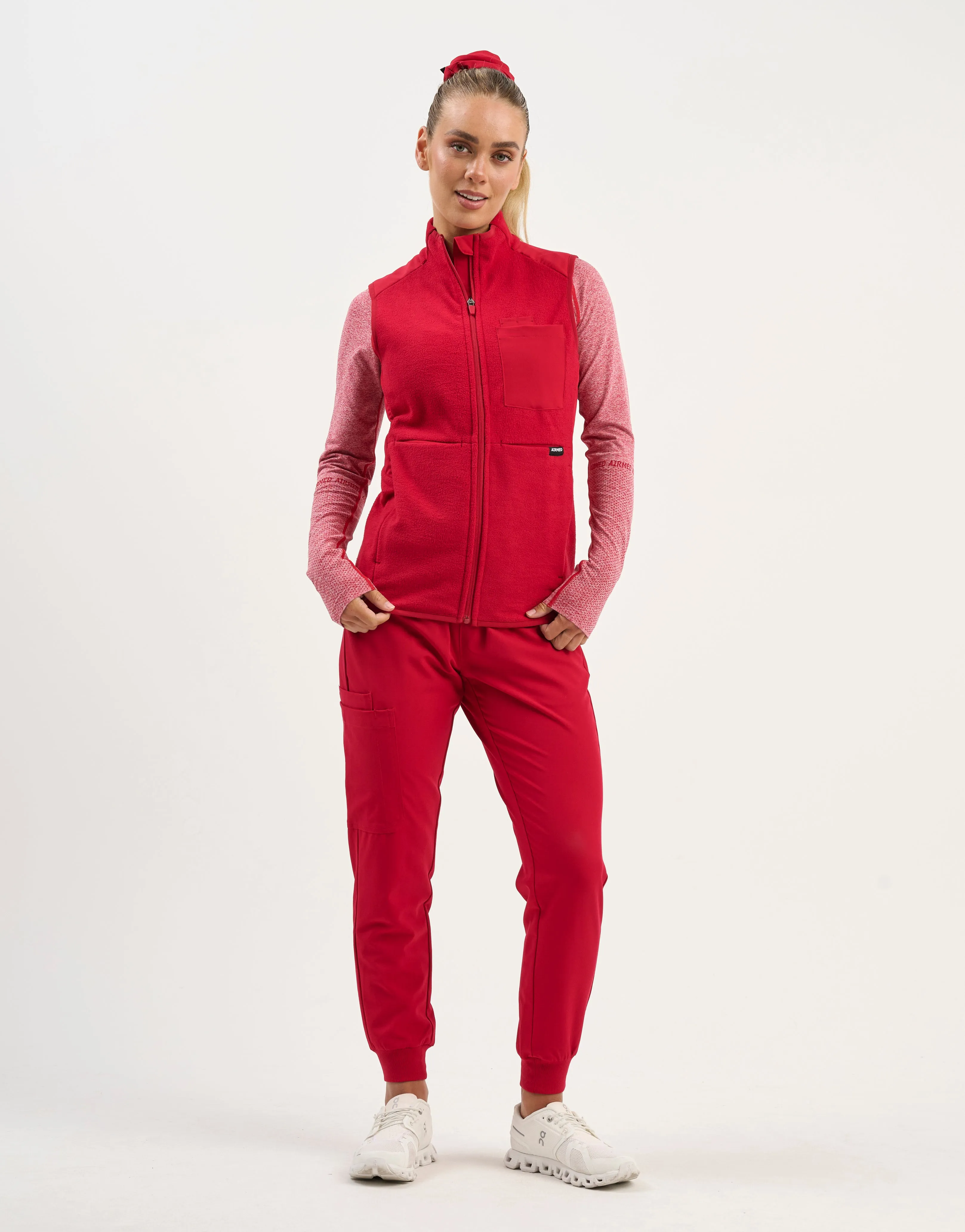 Essential Fleece Vest - Cherry Red