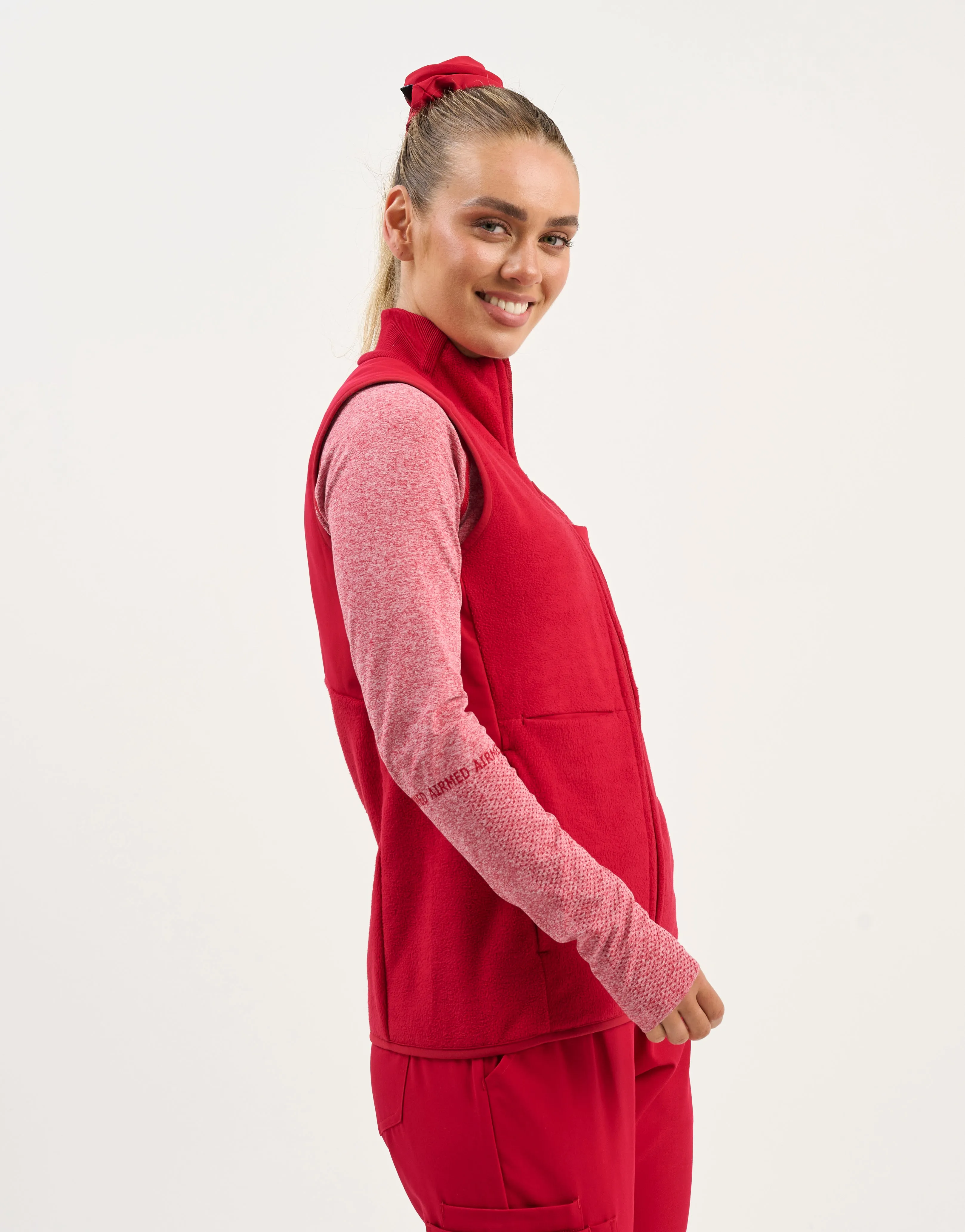 Essential Fleece Vest - Cherry Red