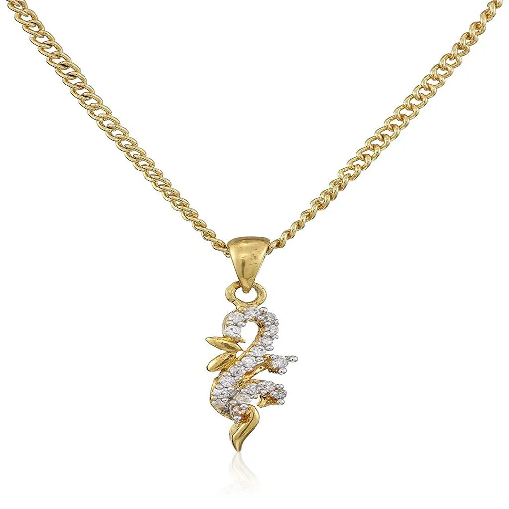 Estele - 24 CT Gold plated with American Diamond elegant pendant for Women