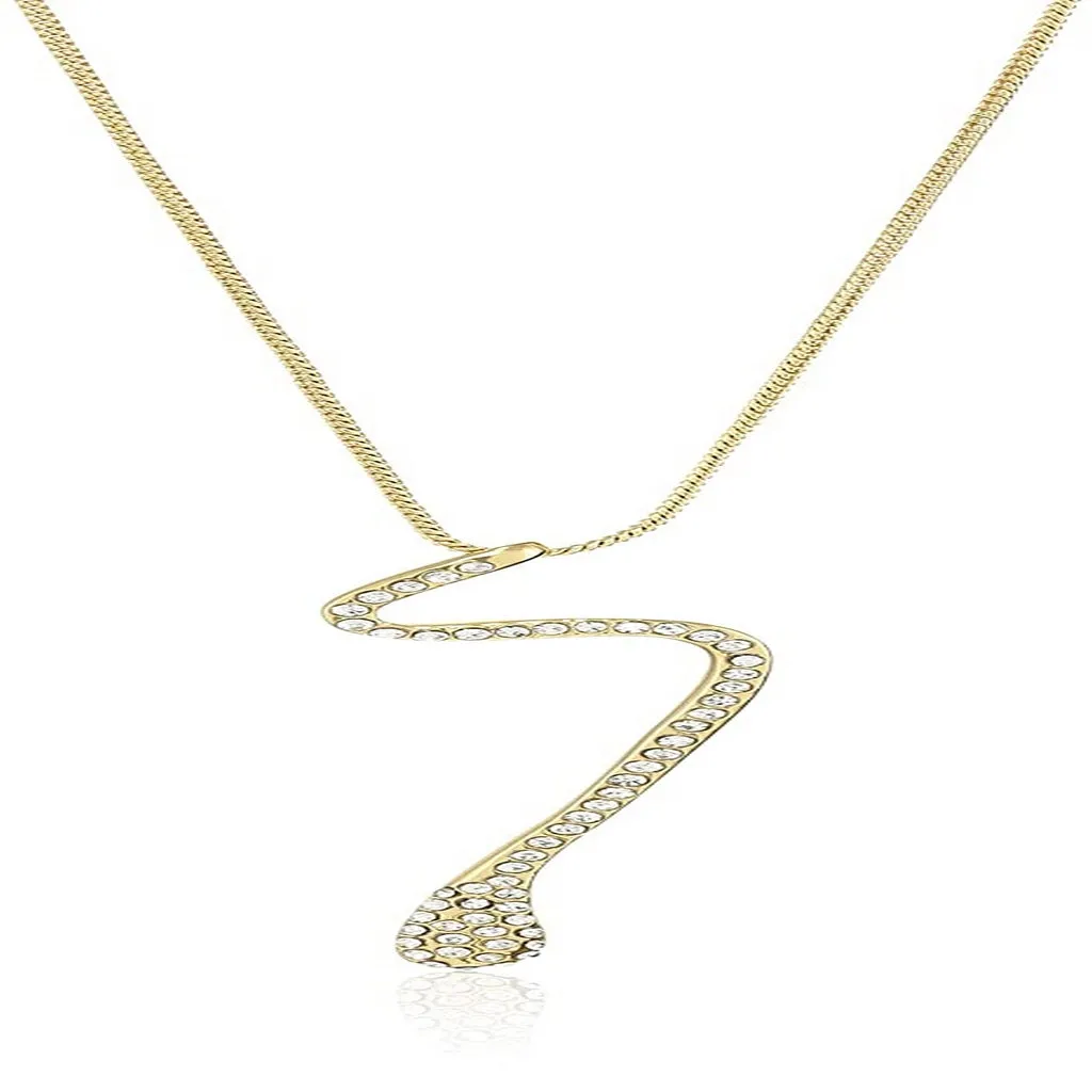 Estele - Gold Plated Zing American Diamond Pendant for Women / Girls