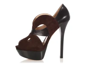 Fendi Black and Brown Butterfly Platform Pumps