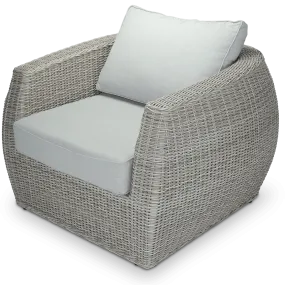 FLOOR STOCK - Sienna Outdoor Lounge Chair in Kubu Grey Synthetic Viro Rattan and Mountain Ash Sunproof All Weather Fabric