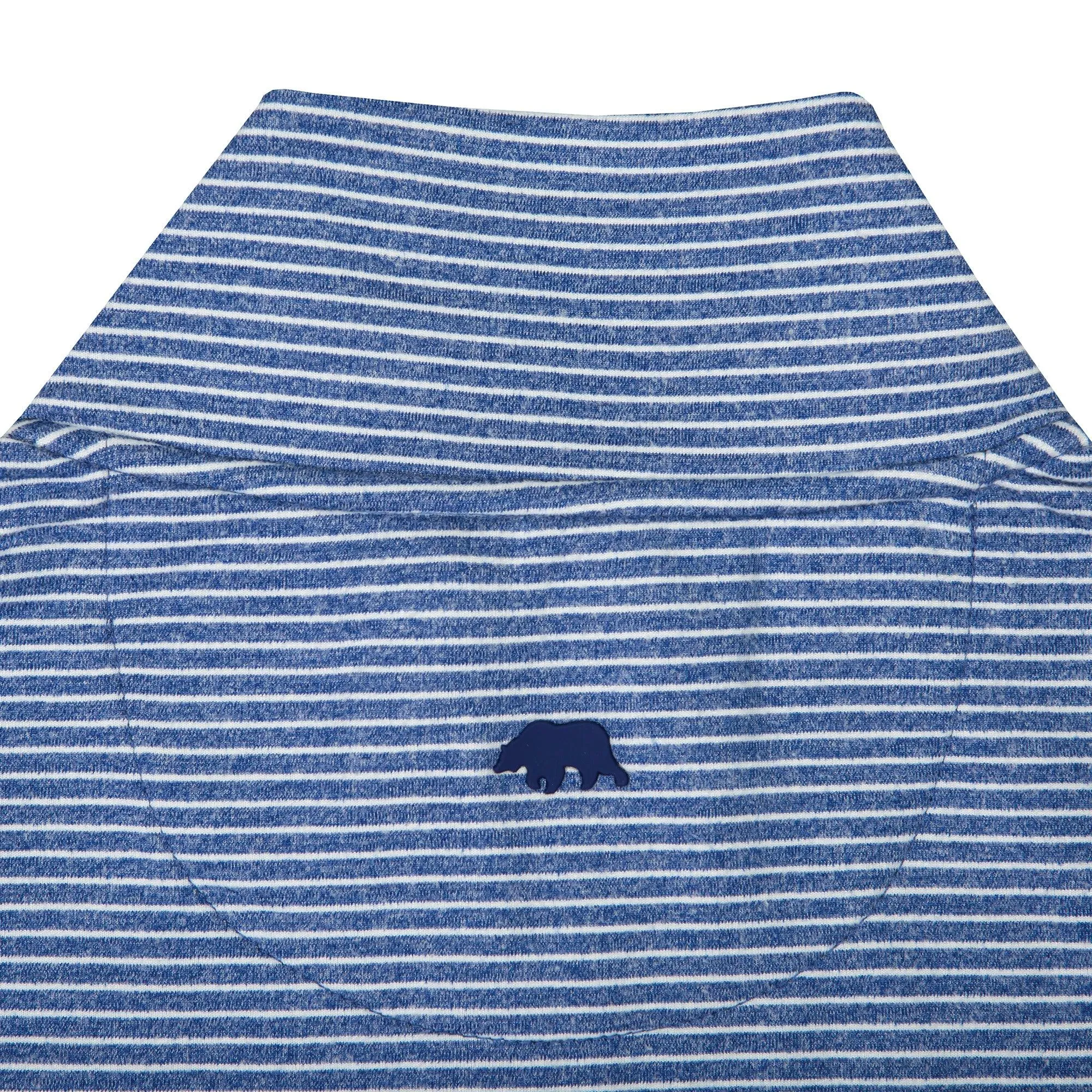 Flow Stripe Performance 1/4 Zip Pullover - Delft/White