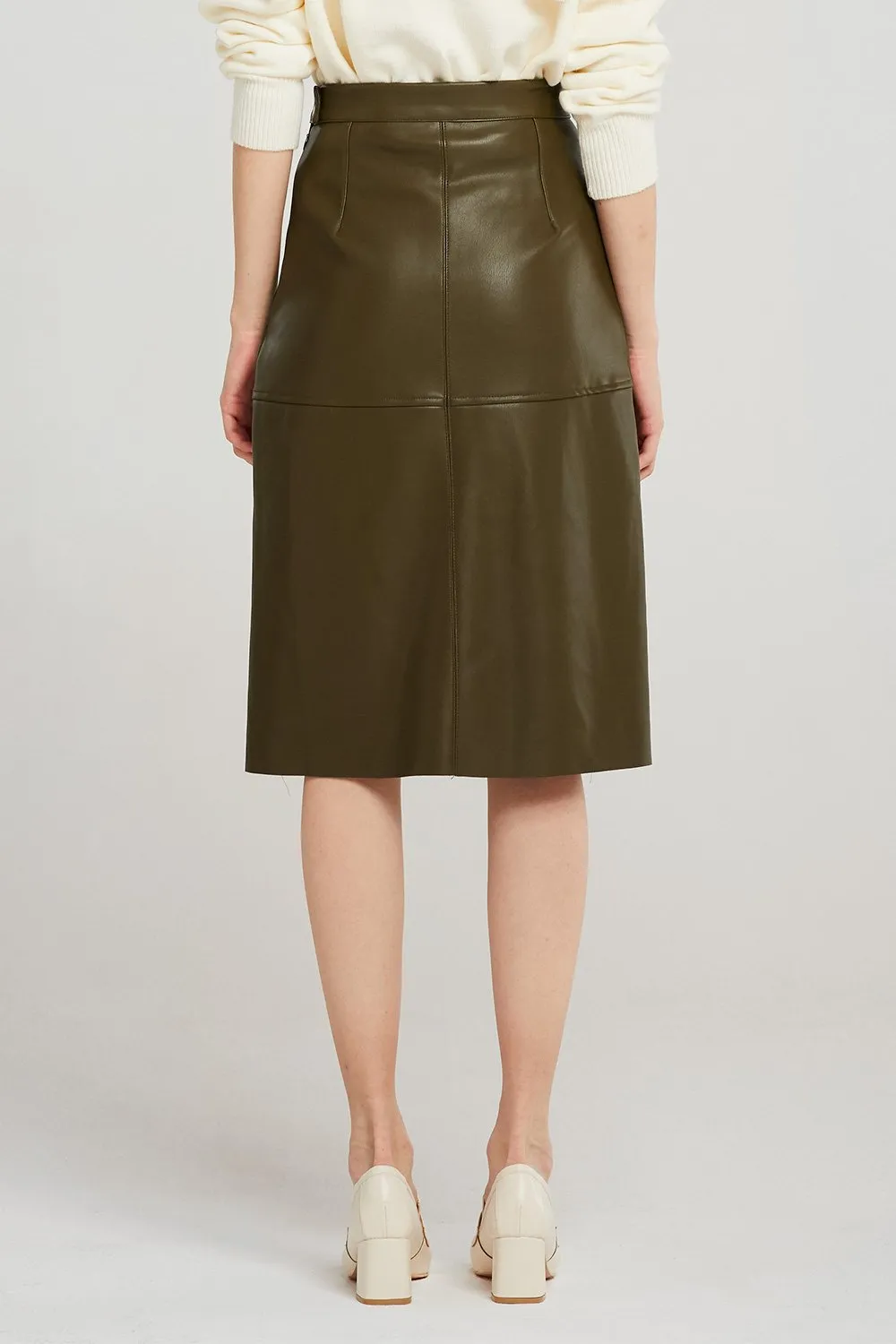 Freya Pleather Midi Skirt