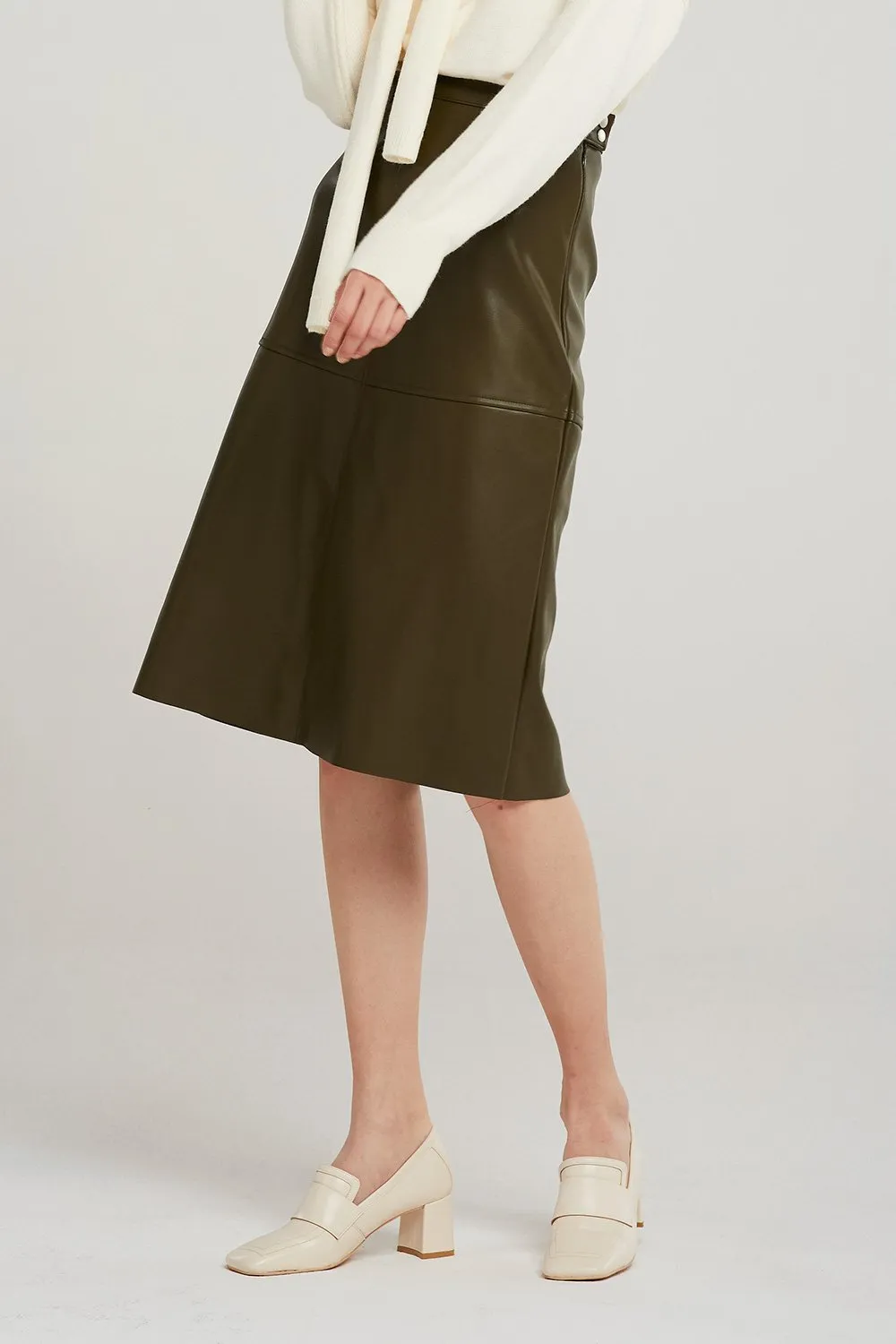 Freya Pleather Midi Skirt