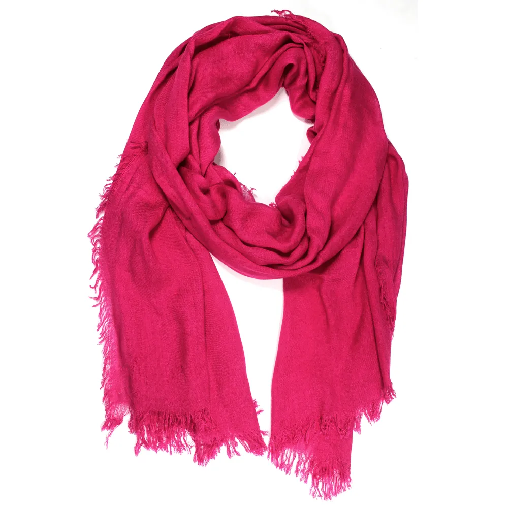 Fringe Pashmina - Fuchsia