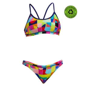 Funkita Girls Sustainable Racerback Two Piece FKS035G - On The Grid