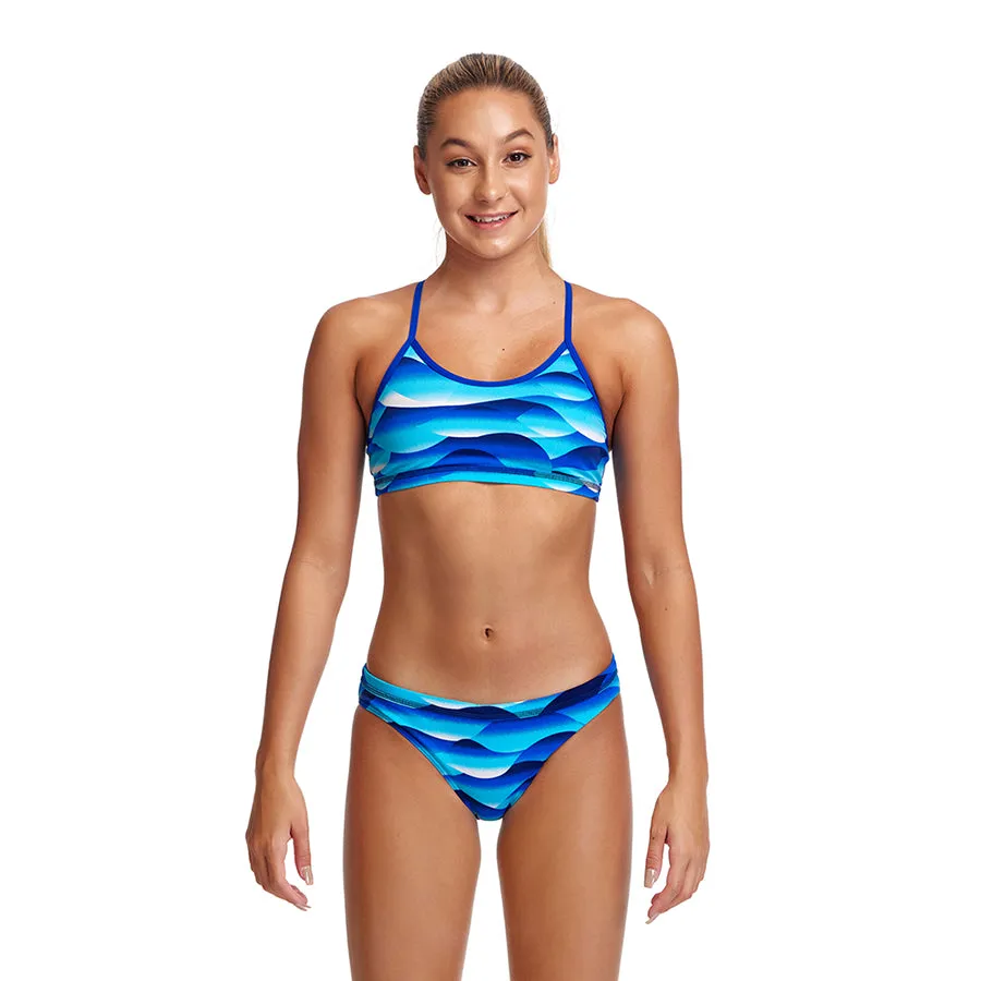 Funkita Girls Sustainable Racerback Two Piece FKS035G- Storm Buoy