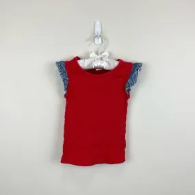 Gap Crochet Sleeve Tee Pepper Red 4T