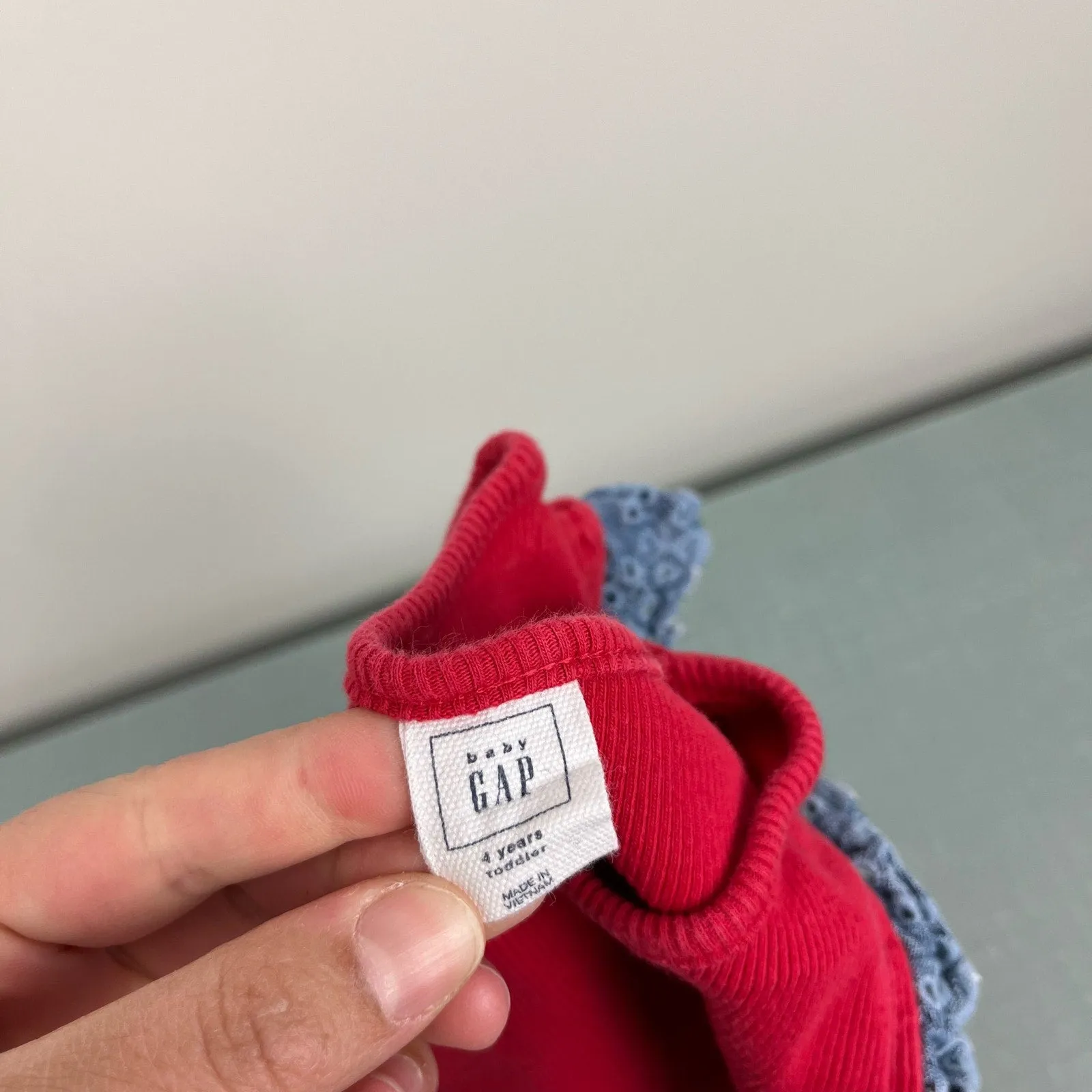 Gap Crochet Sleeve Tee Pepper Red 4T