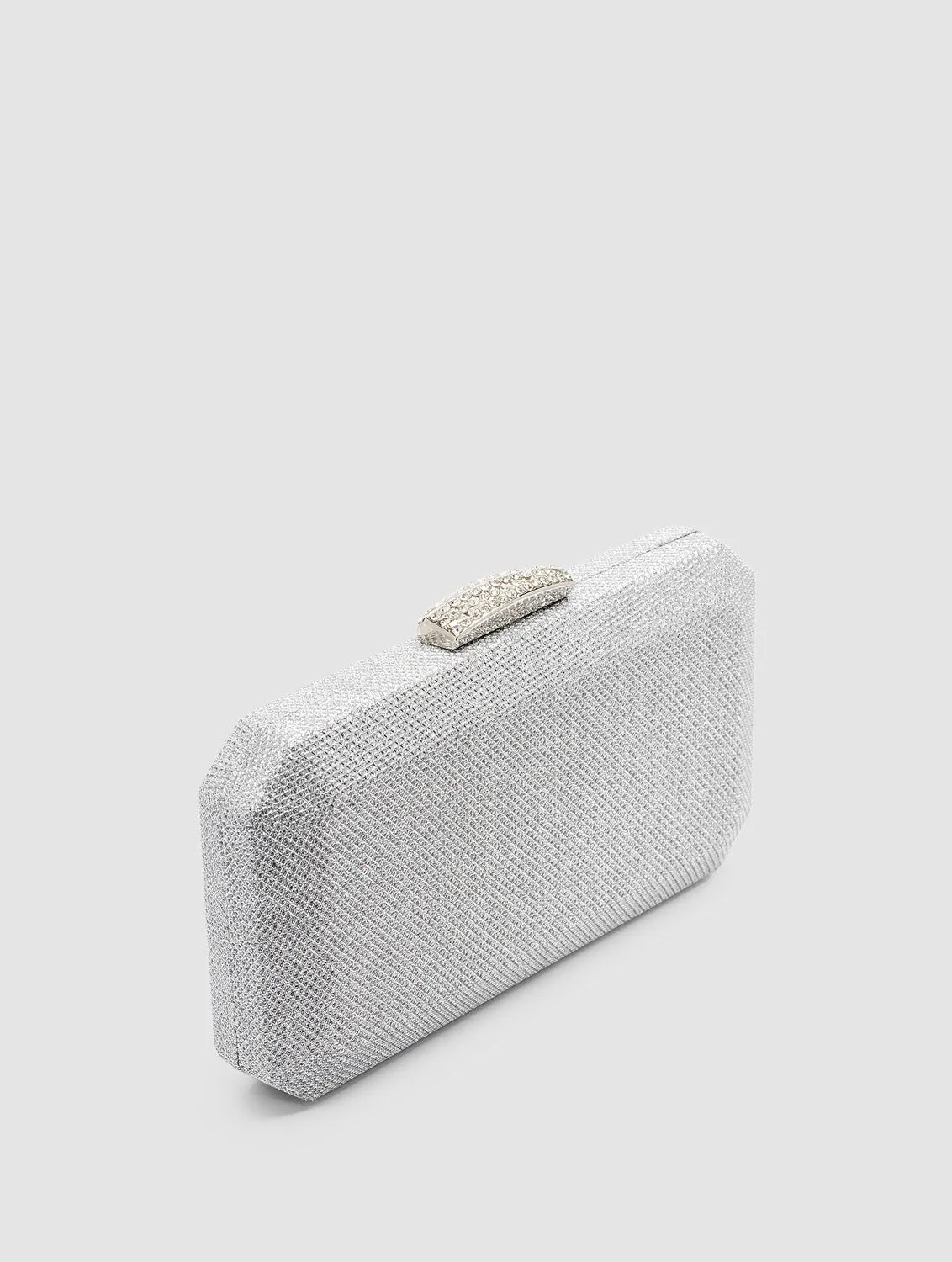 Geometric Glitter Mesh Minaudiere