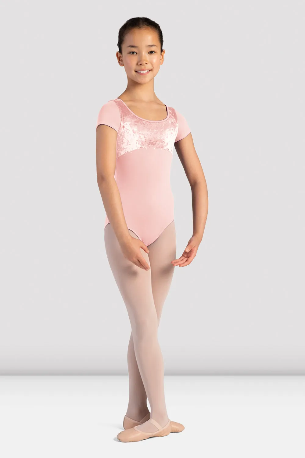 Girls Andie Velvet Cap Sleeve Leotard