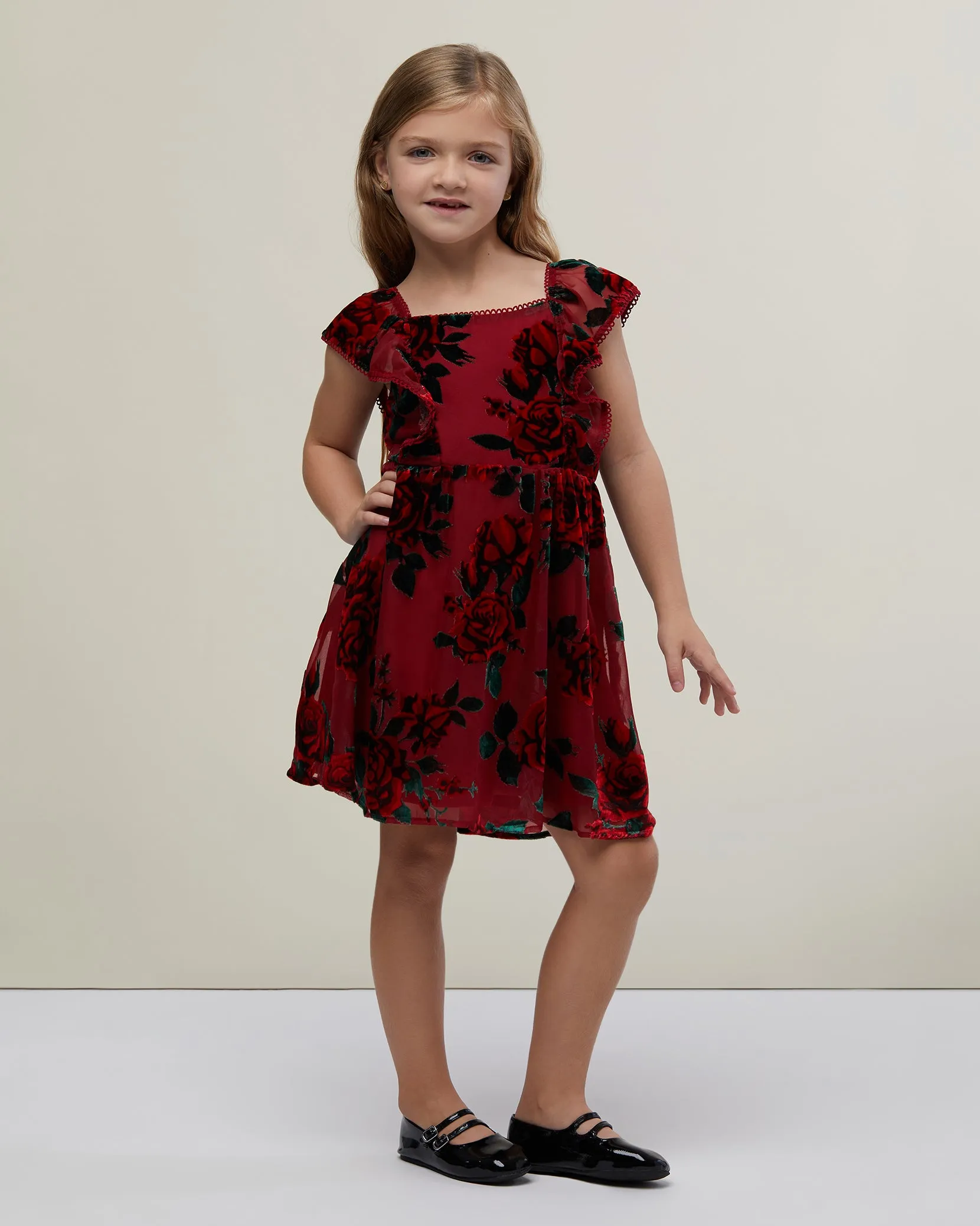 Girl's Flutter Fit & Flare Dress