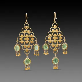 Gold Filigree Chandelier Earrings