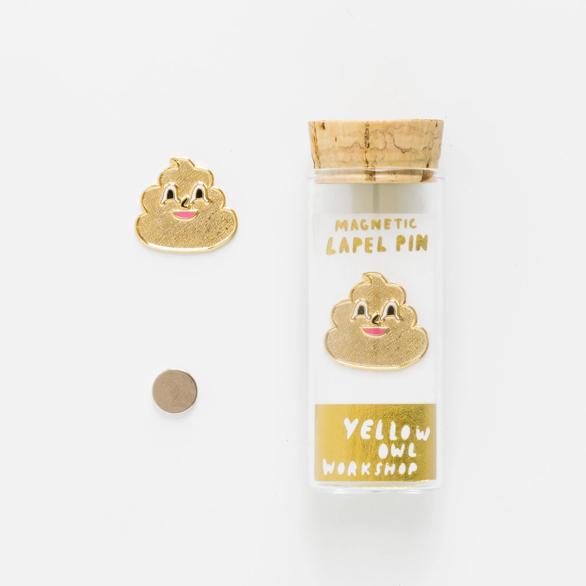 Gold Poo Emoji Lapel Pin