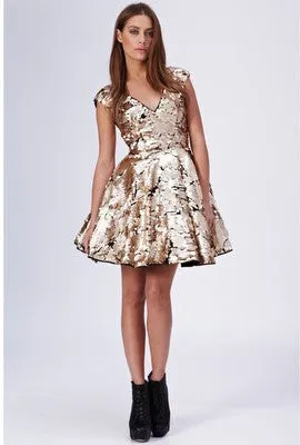 Gold Sequin Prom Dress