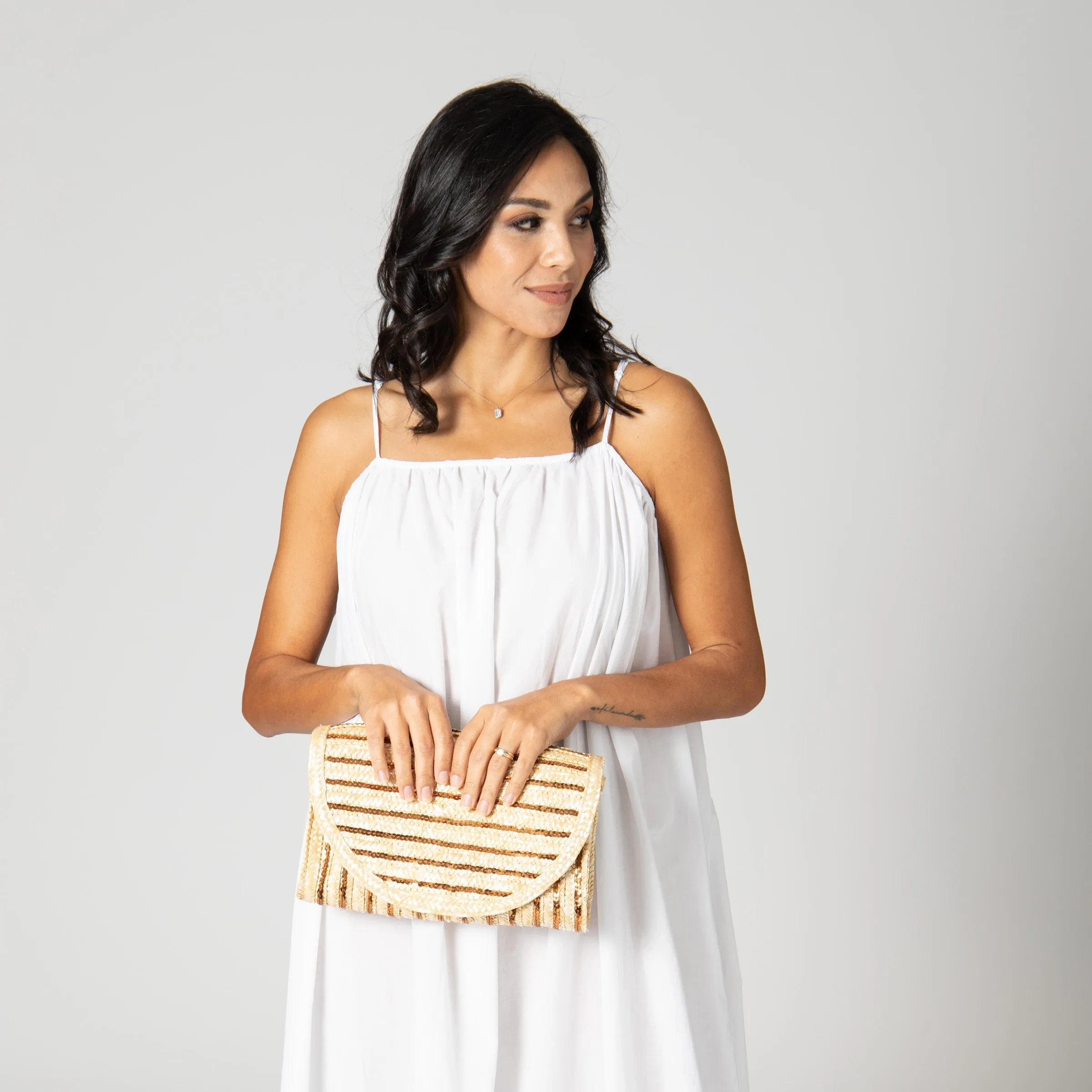 Goldie Woven Clutch