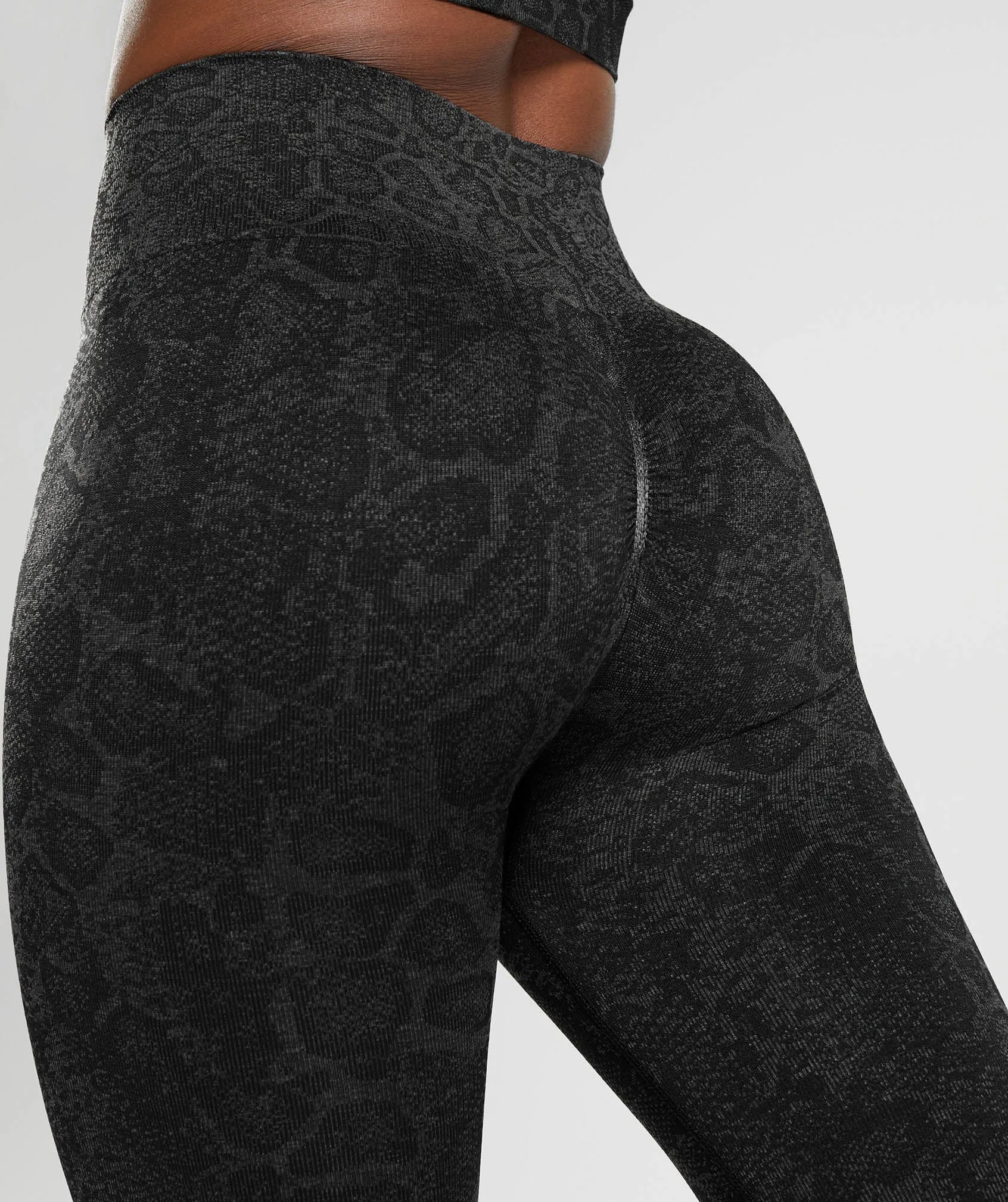 Gymshark Adapt Animal Seamless Leggings - Urban Grey/Black