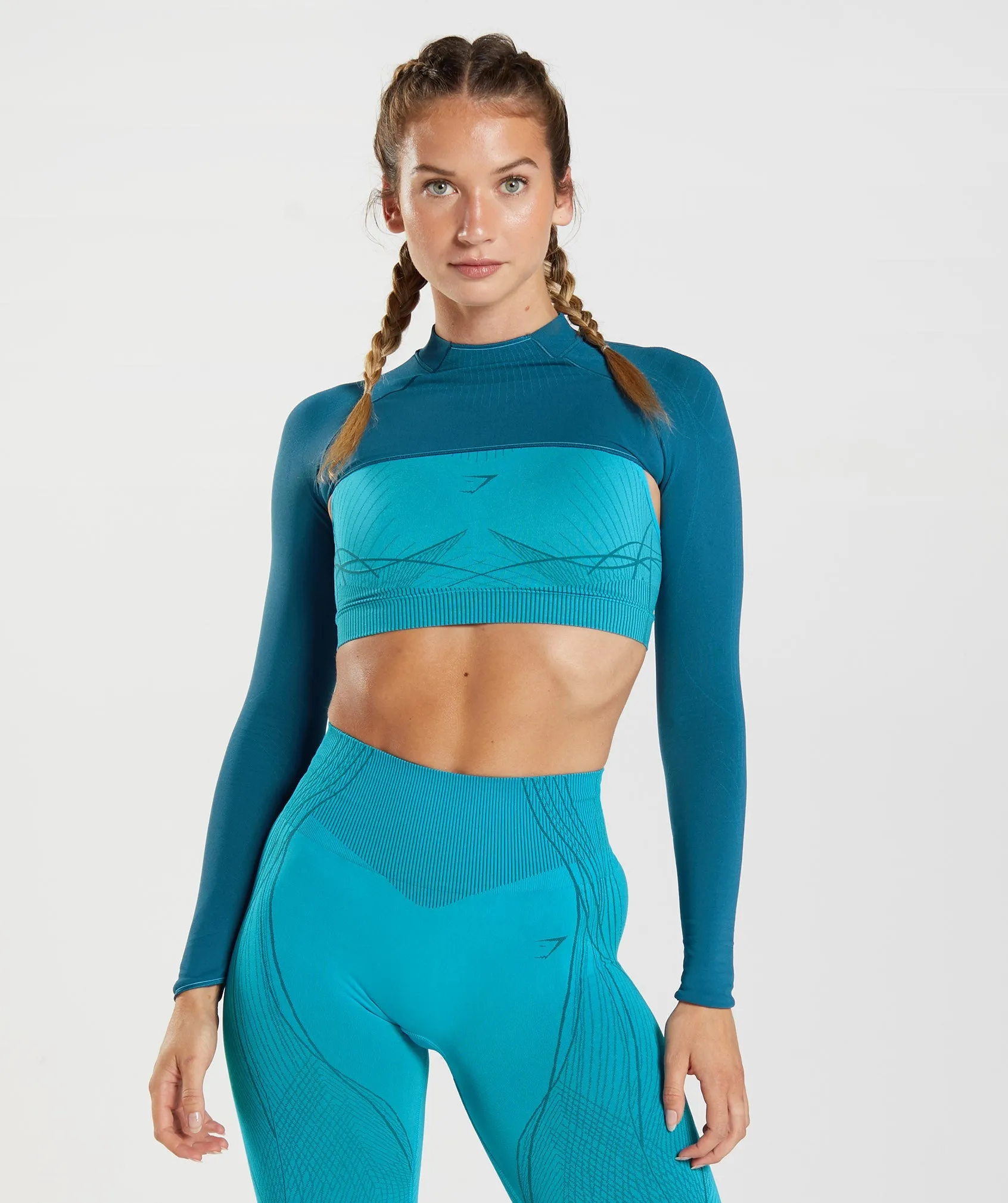 Gymshark Apex Seamless Shrug - Atlantic Blue/Shark Blue