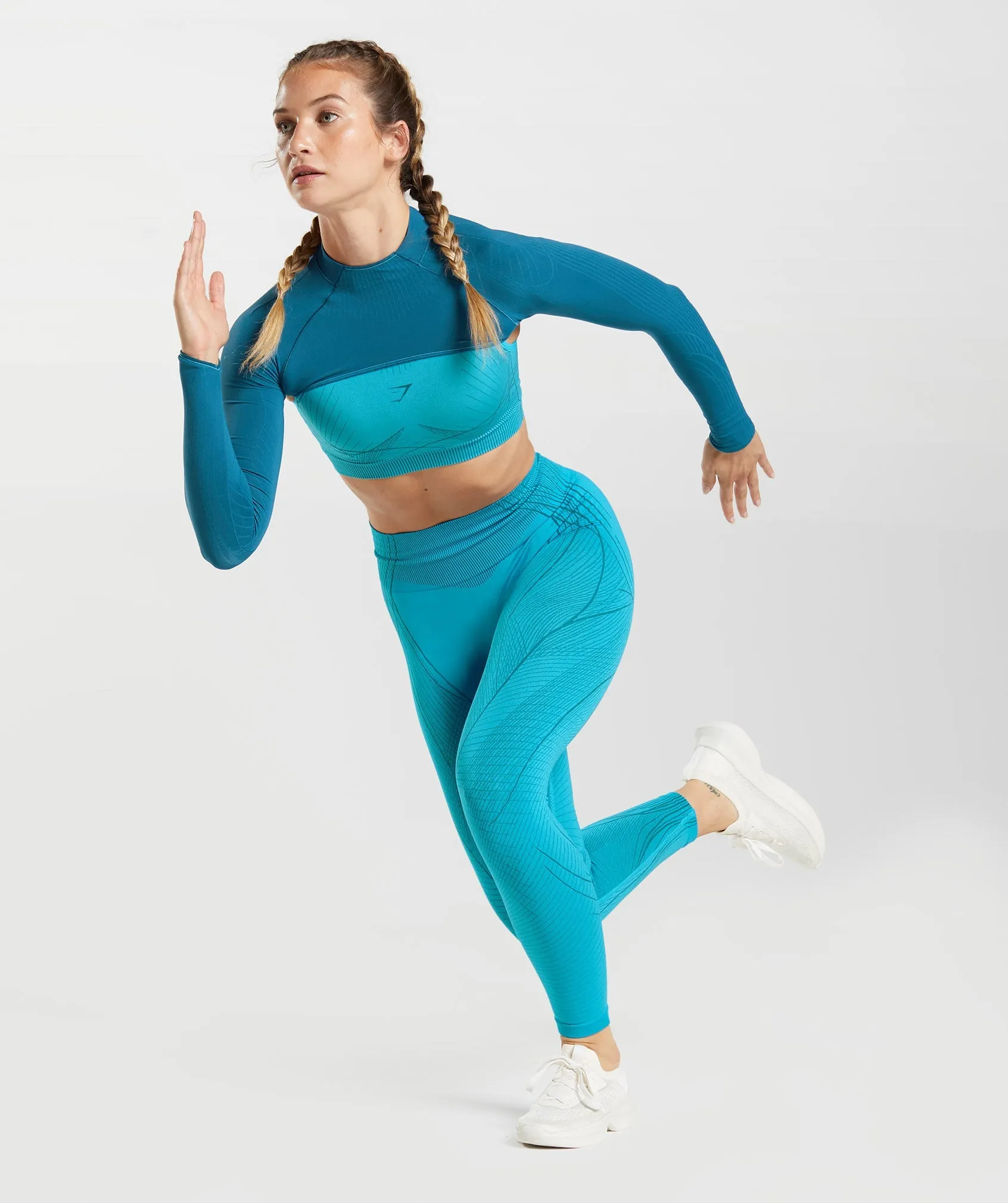 Gymshark Apex Seamless Shrug - Atlantic Blue/Shark Blue