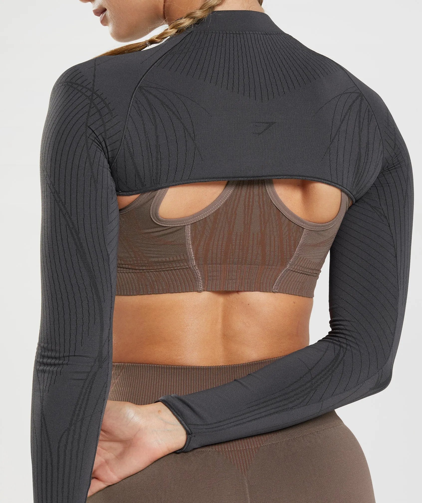 Gymshark Apex Seamless Shrug - Onyx Grey/Black