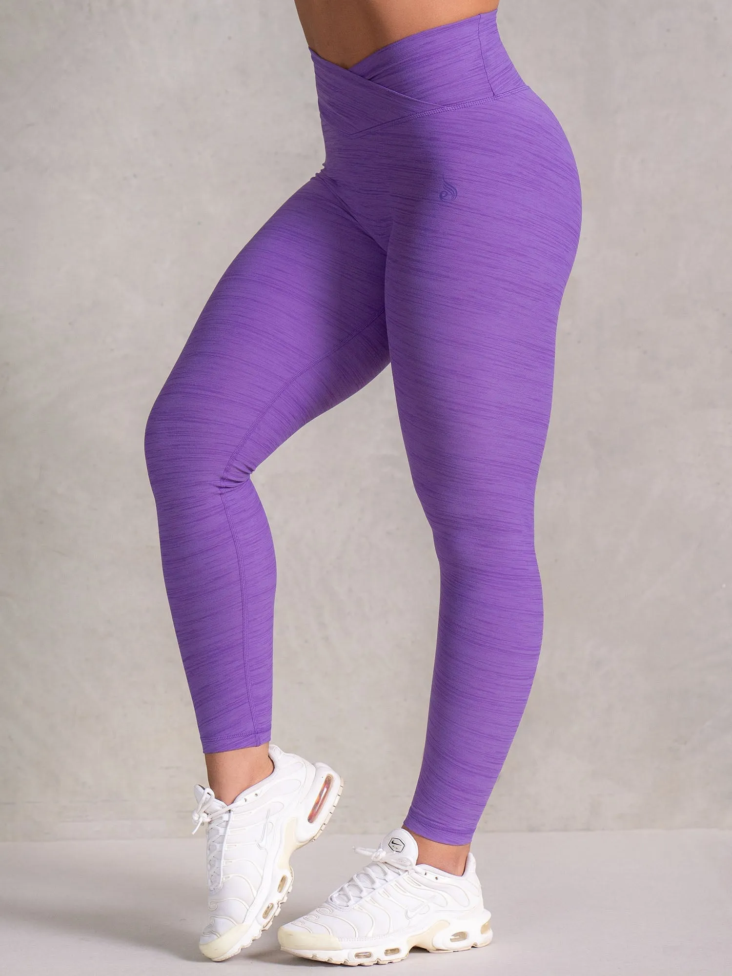 Icon Cross Over Scrunch Leggings - Violet Marl