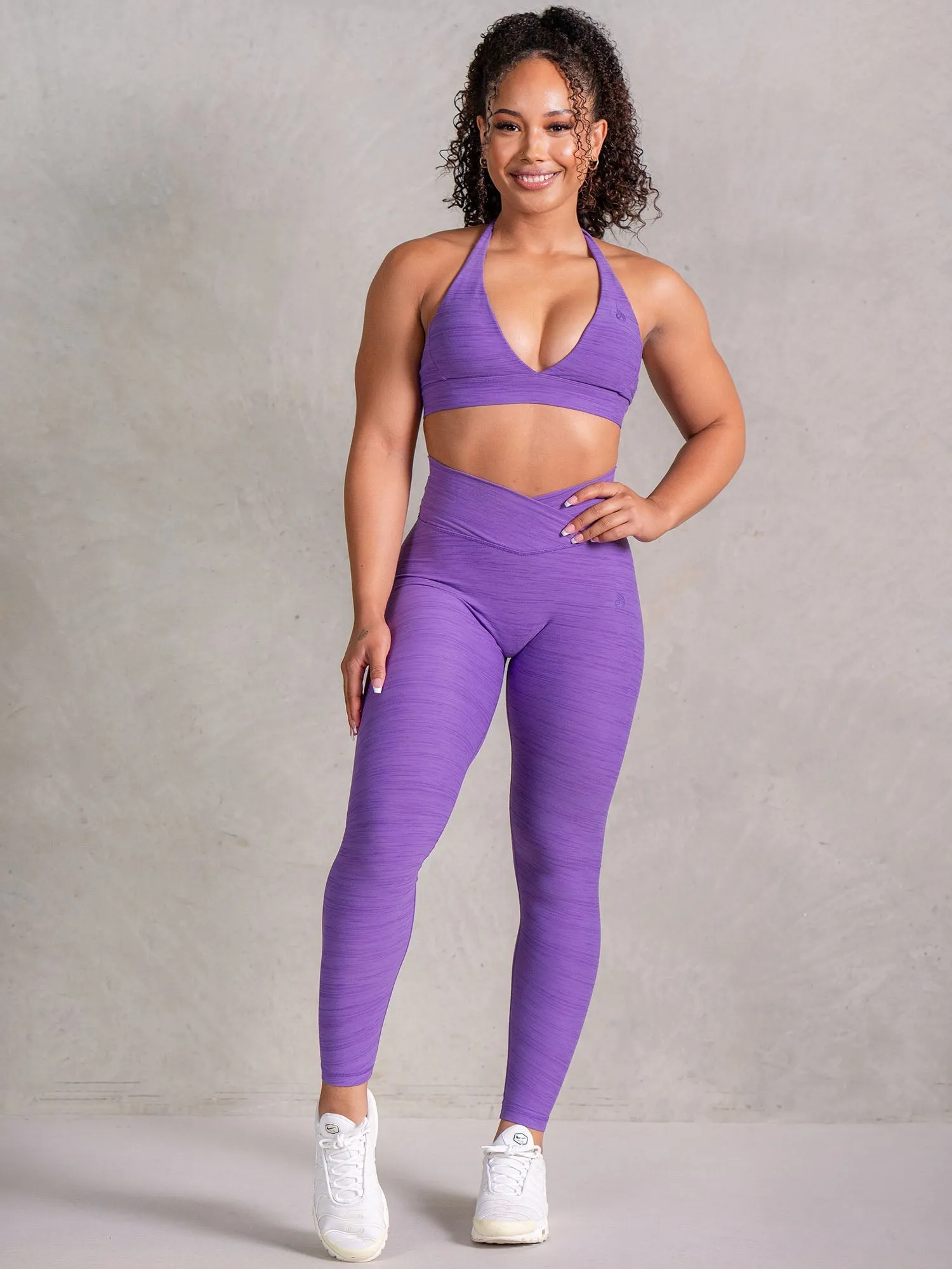 Icon Cross Over Scrunch Leggings - Violet Marl