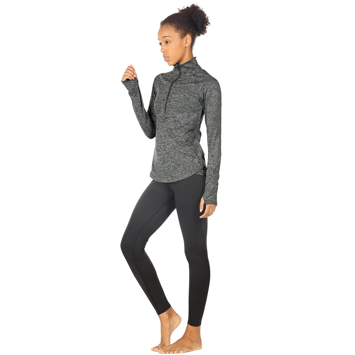 icyzone Women's Workout Yoga Track Jacket 1/2 Zip Long Sleeve Running Shirt