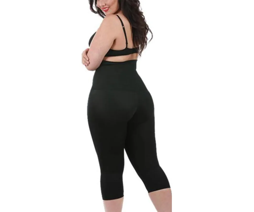 InstantFigure Plus Size Hi-Waist Double Control Capri Leggings WPL017C