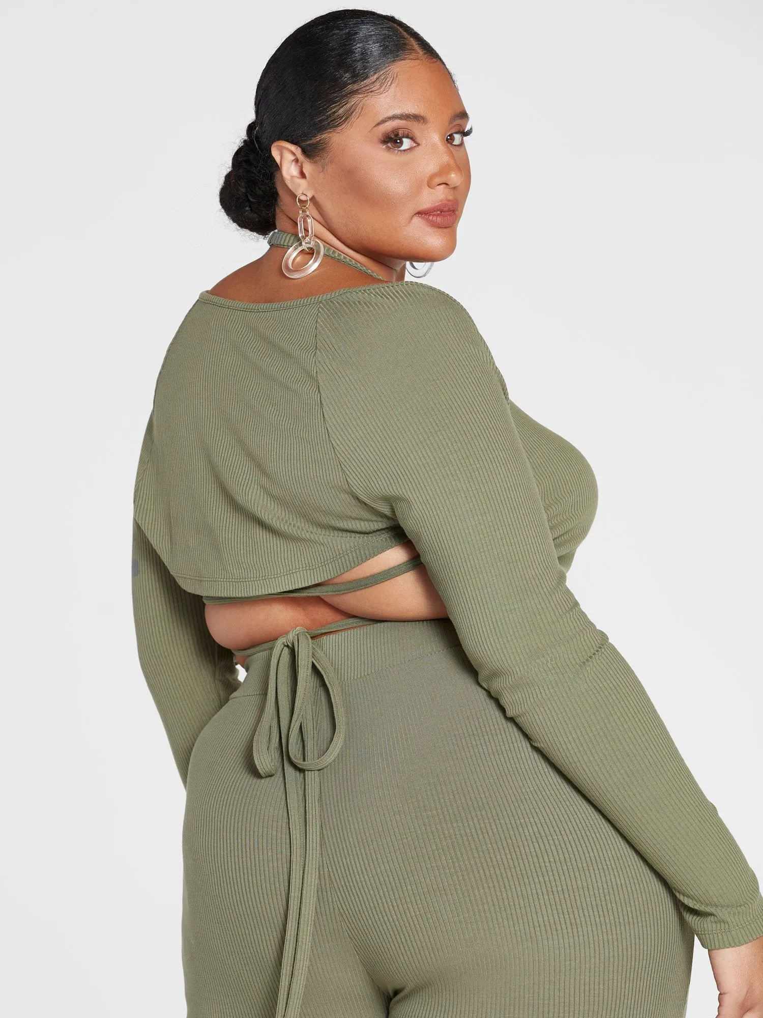 Jade Ribbed Knit Shrug and Tank Top Set