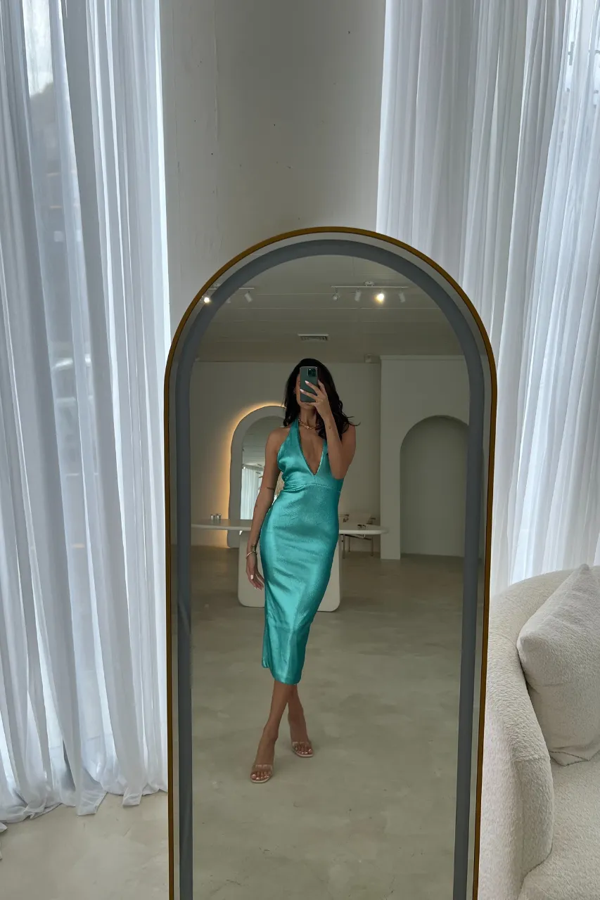 JENNER MIDI DRESS - AQUA