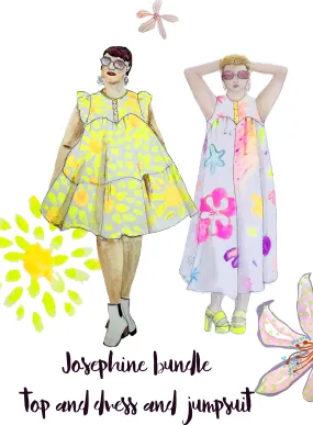 Josephine bundle dress, top, and jumpsuit patterns